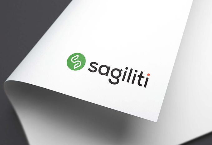 Close-up of full Sagiliti logo on paper