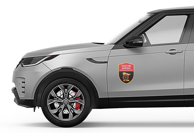 SUV with logo for Minnesota State Fire Marshal