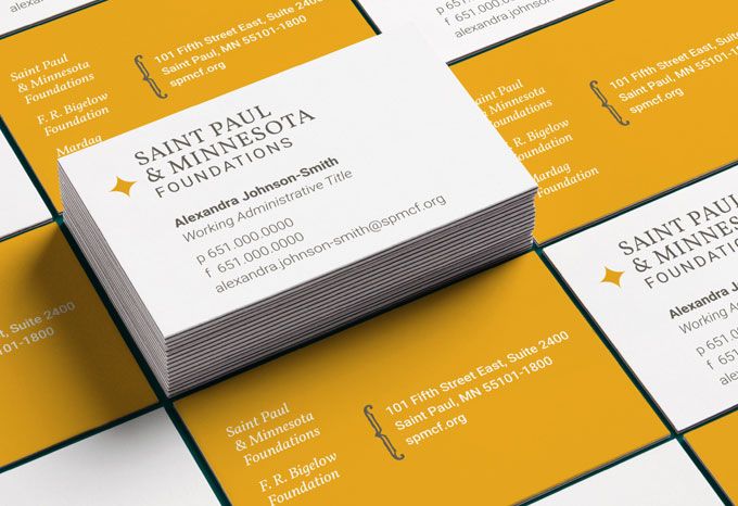 Business card for Saint Paul & Minnesota Foundation