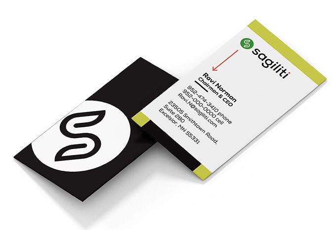 Front and back of Sagiliti business card