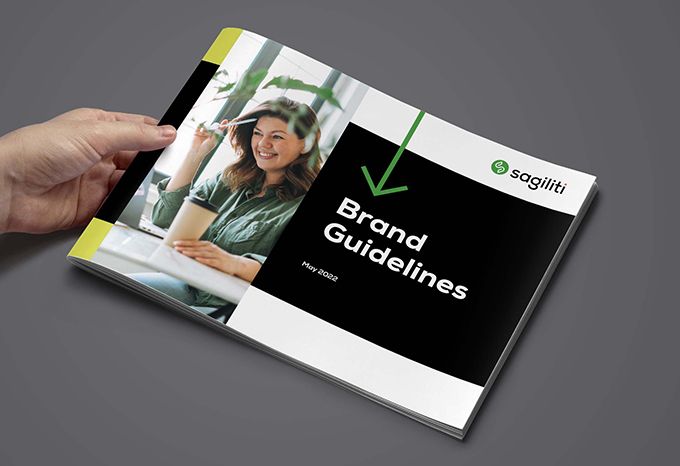 Cover of Sagiliti brand guidelines book