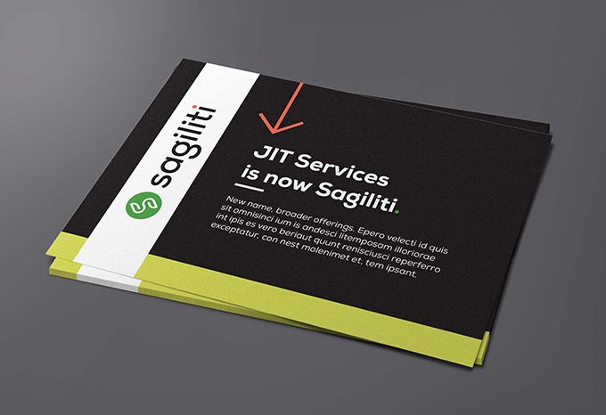 Sample of Sagiliti branded postcard