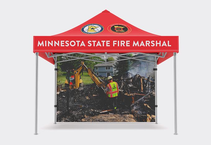 Booth for community events for Minnesota State Fire Marshal