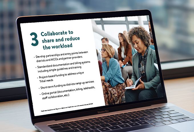 Screenshot from MN DHS School Readiness Report showing recommendations