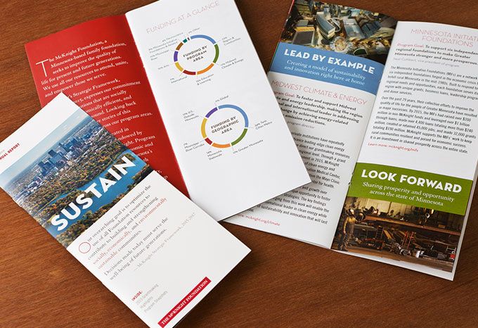 Cover and interior spread of an annual report for McKnight Foundation 