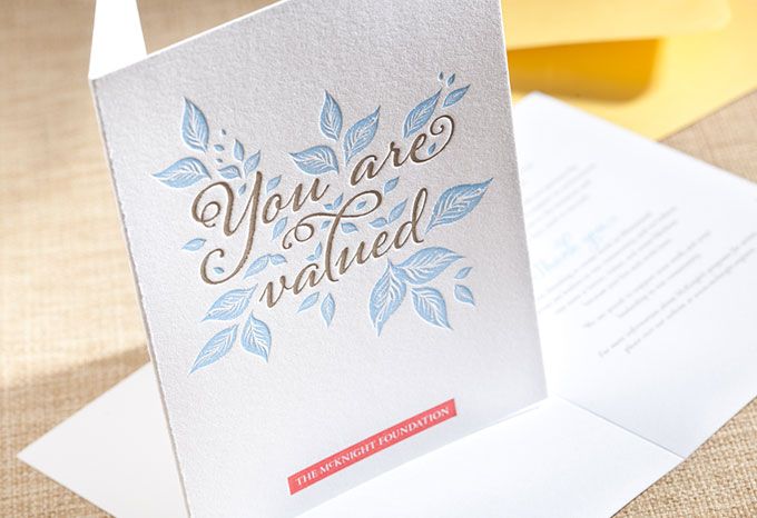 Thank you card for artists from McKnight Foundation