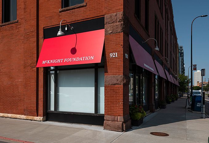 Exterior awning signs for McKnight Foundation