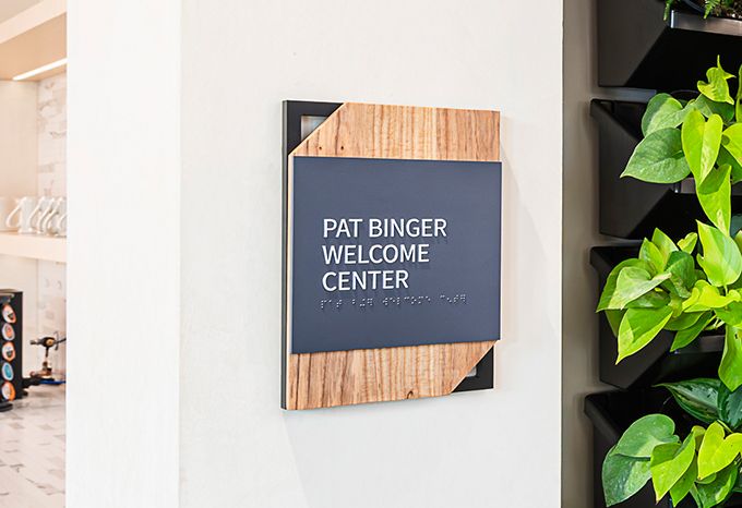 Honorary sign for Pat Binger Welcome Center for McKnight Foundation